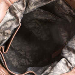 Pre Owned Escada Brown Pleated Leather Hobo