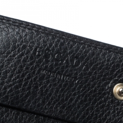 Pre Owned Escada Black Leather Flap Continental Wallet