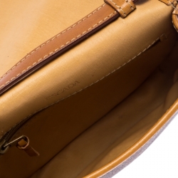 Pre Owned Escada Brown Floral Paisley Print Canvas Small Vintage Crossbody Bag