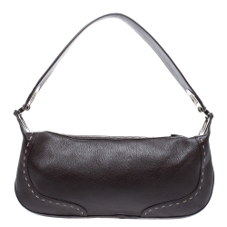 Pre Owned Escada Dark Brown Leather Eluna Shoulder Bag