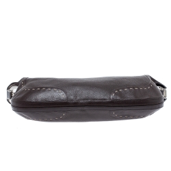 Pre Owned Escada Dark Brown Leather Eluna Shoulder Bag