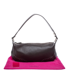 Pre Owned Escada Dark Brown Leather Eluna Shoulder Bag