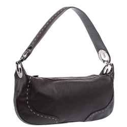 Pre Owned Escada Dark Brown Leather Eluna Shoulder Bag