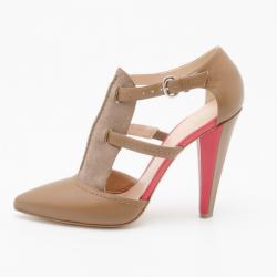 Pre Owned Escada Sport Tan Leather and Suede Pumps Size 38