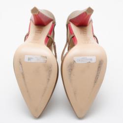 Pre Owned Escada Sport Tan Leather and Suede Pumps Size 38