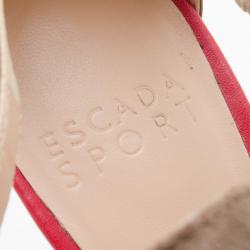 Pre Owned Escada Sport Tan Leather and Suede Pumps Size 38