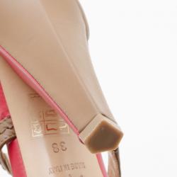 Pre Owned Escada Sport Tan Leather and Suede Pumps Size 38