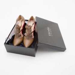 Pre Owned Escada Sport Tan Leather and Suede Pumps Size 38
