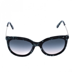 Pre Owned Etro Marble Green Gradient ET656S Cat Eye Sunglasses 