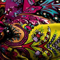Pre Owned Etro Multicolor Floral Print Silk Head Band ( One Size )