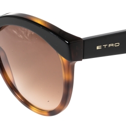 Pre Owned Etro Black/Havana ET652S Cat Eye Sunglasses