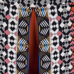 Pre Owned Etro Orange Printed Silk Mini Skirt-Shorts S