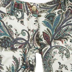 Pre Owned Etro Multicolor Paisley Printed Slim Fit Denim Jeans L