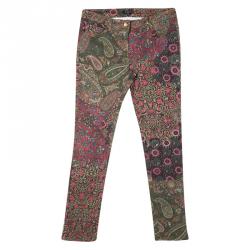 Pre Owned Etro Multicolor Floral and Paisley Print Slim Fit Denim Jeans L