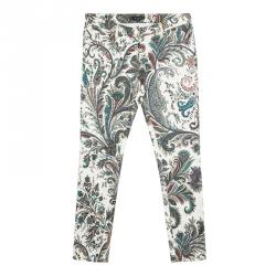Pre Owned Etro Multicolor Paisley Print Slim Fit Denim Jeans XL