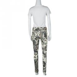 Pre Owned Etro Multicolor Paisley Print Slim Fit Denim Jeans XL