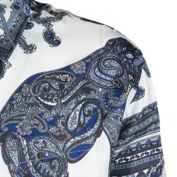 Pre Owned Etro Colorblock Printed Silk Long Sleeve Button Front Shirt M