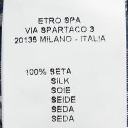 Pre Owned Etro Colorblock Printed Silk Long Sleeve Button Front Shirt M