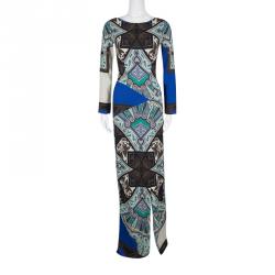 Pre Owned Etro Multicolor Printed Long Sleeve Maxi Dress S