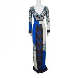 Pre Owned Etro Multicolor Printed Long Sleeve Maxi Dress S