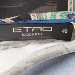 Pre Owned Etro Multicolor Printed Long Sleeve Maxi Dress S