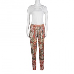 Pre Owned Etro Multicolor Floral Print High Waist Trousers L