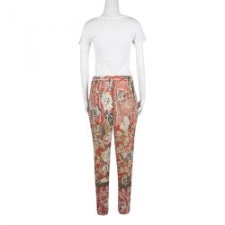 Pre Owned Etro Multicolor Floral Print High Waist Trousers L