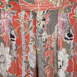 Pre Owned Etro Multicolor Floral Print High Waist Trousers L