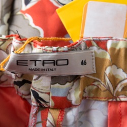 Pre Owned Etro Multicolor Floral Print High Waist Trousers L