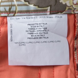 Pre Owned Etro Multicolor Floral Print High Waist Trousers L