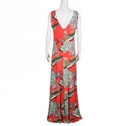 Pre Owned Etro Multicolor Printed Knit Sleeveless Maxi Dress L