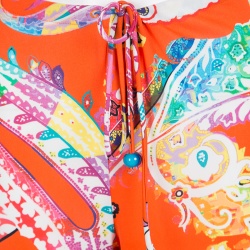 Pre Owned Etro Multicolor Printed Knit Elasticized Waist Pants XL