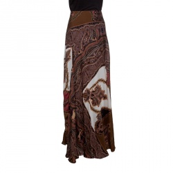 Pre Owned Etro Multicolor Paisley Printed Silk Maxi Skirt S