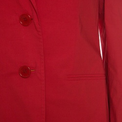 Pre Owned Etro Red Cotton Two Button Blazer L