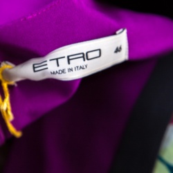 Pre Owned فستان ماكسي إيترو حرير مطبوع رقبة مربعة L