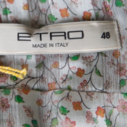 Pre Owned فستان إيترو صن دريس أومبريه حرير مورد عاجي وردي ترتر مزخرف L