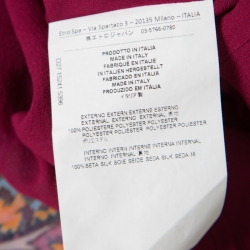 Pre Owned فستان ماكسي إيترو حرير مبطن بطيات أزرق مورد L