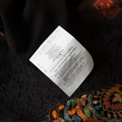 Pre Owned فستان سهرة إيترو حرير دمشقي أسود مطبوع دانتيل مزين رقبة حرف V مقاس L