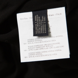 مملوكة مسبقًا Etro Multicolor Printed Silk Beaded Plunge Neck Draped Back Dress M