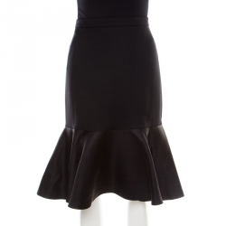 Pre Owned Etro Black Wool Flounce Skirt M