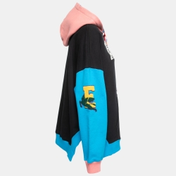 Pre Owned Etro Color Block Cotton Logo Patch Oversized Hoodie S