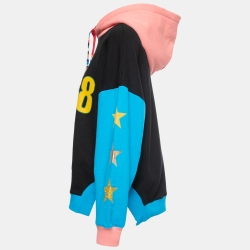 Pre Owned Etro Color Block Cotton Logo Patch Oversized Hoodie S