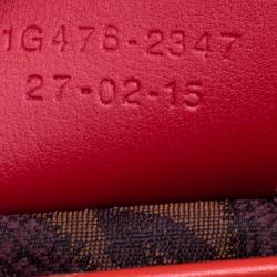 Pre Owned حقيبة كتف إيترو جلد طباعة بيزلي برتقالية حمراء