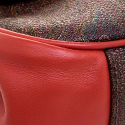 Pre Owned حقيبة كتف إيترو جلد طباعة بيزلي برتقالية حمراء