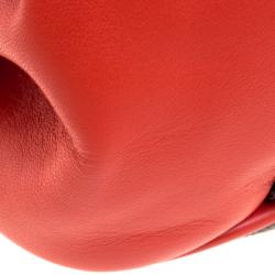 Pre Owned حقيبة كتف إيترو جلد طباعة بيزلي برتقالية حمراء