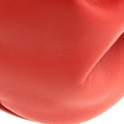 Pre Owned حقيبة كتف إيترو جلد طباعة بيزلي برتقالية حمراء