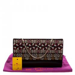 Pre Owned Etro Black Leather/Suede and Embellishment Chain Shoulder Bag