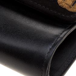 Pre Owned Etro Black Leather/Suede and Embellishment Chain Shoulder Bag