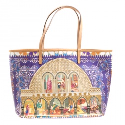 Etro Multicolor Printed Coated Canvas Shopping Tote