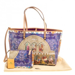 Etro Multicolor Printed Coated Canvas Shopping Tote